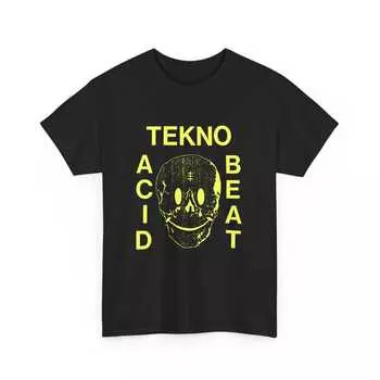 230 Gsm 100% Cotton Tekno Acid Beat Tee Shirt Genesis P Orridge Acid House 10 Colorways XXS чёрный