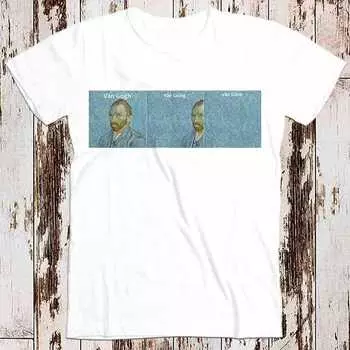 230 Gsm 100% Cotton Van Gogh Van Going Van Gone Funny Super Cool Best Gift Top Tee T Shirt 8744 XXS белый
