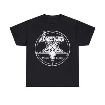 230 Gsm 100% Cotton Venom T Shirt Welcome To Hell Hellhammer Celtic Frost Mercyful Fate Bathory Exodus Dark Angel Possessed Unisex Heavy Cotton T Shir XXS чёрный