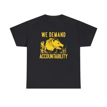 230 Gsm 100% Cotton We Demand Accountability Opossum T Shirt XXS чёрный