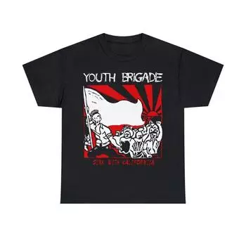 230 Gsm 100% Cotton Youth Brigade T Shirt Hardcore Punk D I Wasted Youth Adolescents Reagan Youth Battalion Of Saints Jfa Mdc Unisex Heavy Cotton T Sh XXS чёрный
