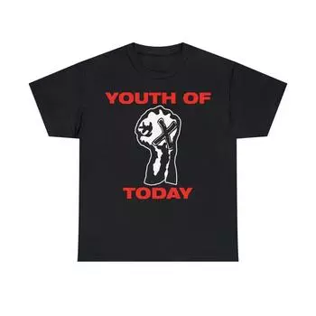 230 Gsm 100% Cotton Youth Of Today T Shirt Hardcore Punk Straight Edge Agnostic Front Minor Threat 7 Seconds Gorilla Biscuits Unisex Heavy Cotton T Sh XXS чёрный