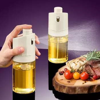 230 мл бутылка для распыления масла, стеклянная бутылка для масла для фритюрницы, выпечки, гриля, герметичный дозатор растительного масла, легко моющиеся кухонные инструменты для приготовления пищи белый