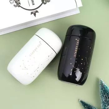 230 мл Мини Карманный Термос Бутылка Из Нержавеющей Стали Дорожный Термос Кружка Кофе чёрный