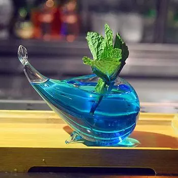 230 мл Прозрачный Китовый смешанный напиток, коктейльное стекло, барная вечеринка, персонализированная посуда для напитков, стеклянная посуда, популярная чашка для сока в форме рыбы 230ml