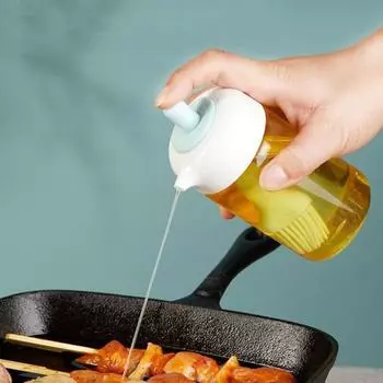 230 мл силиконовая бутылка для масла с кисточкой термостойкий пресс уксус специи приправа бутылка барбекю кулинария выпечка масло дозатор контейнер кухонные гаджеты синий