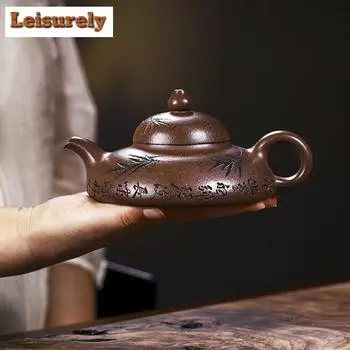 230 мл старинные исинские фиолетовые глиняные чайники ручной работы чайник из сырой руды фиолетовый глиняный чайник китайский чайный сервиз Цзыша украшения для чайных сервизов