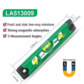 230 мм высокоточный спиртовой уровень магнитный рычаг пузырьки нержавеющий горизонтальный вертикальный перекрестный угловой датчик искатель