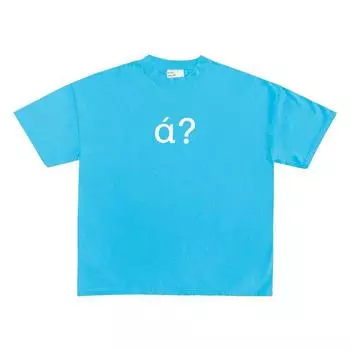 230G Lightweight Shoulder Style Personalized Creative American Summer T-shirt Hip-hop Plus size Fun Loose Short sleeve Couple Shallow lake blue XXL