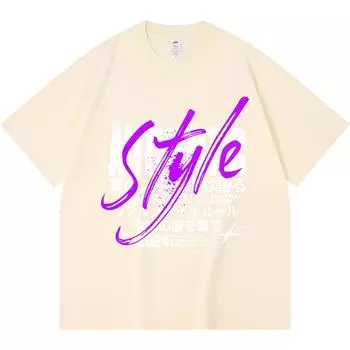 230GSM 100% Cotton T-Shirt Authentic Style Print Tees Funny Harajuku Style Combed Cotton Tshirt XS абрикосовый