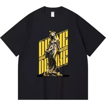 230GSM 100% Cotton T-Shirt DIVINE DESIRE Print Tees Funny Harajuku Style Combed Cotton Tshirt XS абрикосовый