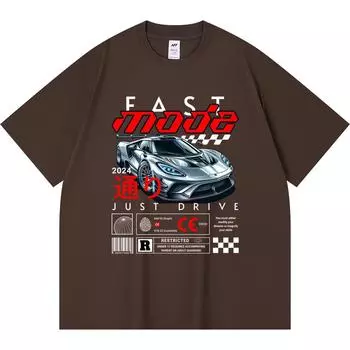 230GSM 100% Cotton T-Shirt Fast Mode Print Tees Funny Harajuku Style Combed Cotton Tshirt XS абрикосовый