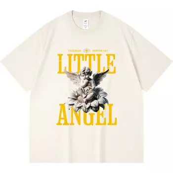 230GSM 100% Cotton T-Shirt Grow Design Template Print Tees Funny Harajuku Style Combed Cotton Tshirt XS абрикосовый