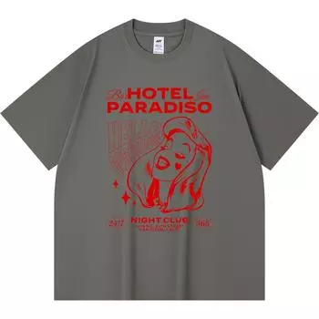 230GSM 100% Cotton T-Shirt Hotel Paradiso Sexy Lady Print Tees Funny Harajuku Style Combed Cotton Tshirt XS абрикосовый