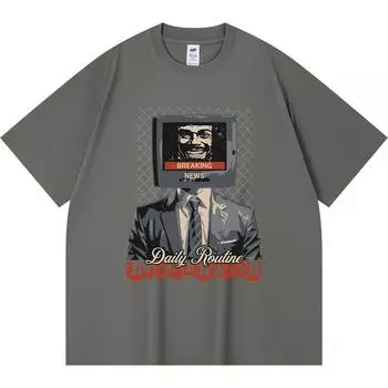 230GSM 100% Cotton T-Shirt Indoctrination Print Tees Funny Harajuku Style Combed Cotton Tshirt XS абрикосовый