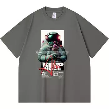 230GSM 100% Cotton T-Shirt Keep Hope Alive Print Tees Funny Harajuku Style Combed Cotton Tshirt XS абрикосовый