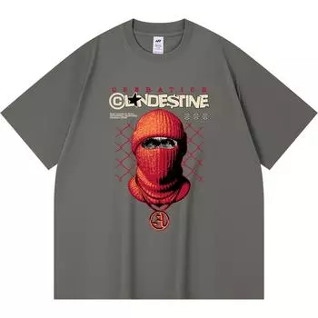 230GSM 100% Cotton T-Shirt Keep Secret Print Tees Funny Harajuku Style Combed Cotton Tshirt XS абрикосовый