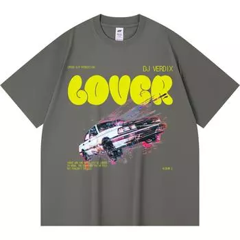 230GSM 100% Cotton T-Shirt LOVER Y2K Album Covers Print Tees Funny Harajuku Style Combed Cotton Tshirt XS абрикосовый