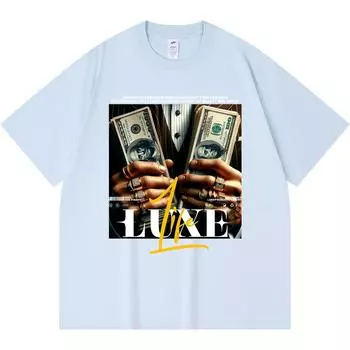 230GSM 100% Cotton T-Shirt Luxe Life Print Tees Funny Harajuku Style Combed Cotton Tshirt XS абрикосовый