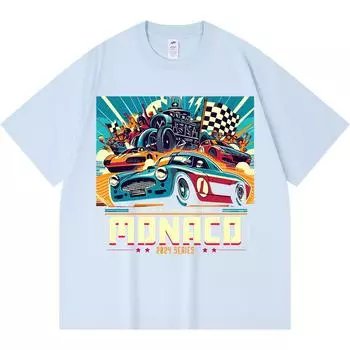 230GSM 100% Cotton T-Shirt MONACO SERIES Print Tees Funny Harajuku Style Combed Cotton Tshirt XS абрикосовый