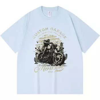 230GSM 100% Cotton T-Shirt Morison Custom Garage Print Tees Funny Harajuku Style Combed Cotton Tshirt XS абрикосовый