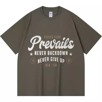 230GSM 100% Cotton T-Shirt Prevails Riders Club Print Tees Funny Harajuku Style Combed Cotton Tshirt XS абрикосовый