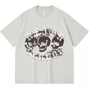 230GSM 100% Cotton T-Shirt Reign of Terror Dark Aesthetic Print Tees Funny Harajuku Style Combed Cotton Tshirt XS абрикосовый