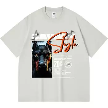 230GSM 100% Cotton T-Shirt Savage Style Print Tees Funny Harajuku Style Combed Cotton Tshirt XS абрикосовый