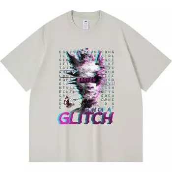 230GSM 100% Cotton T-Shirt Son of a Glitch Print Tees Funny Harajuku Style Combed Cotton Tshirt XS абрикосовый