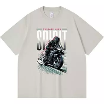 230GSM 100% Cotton T-Shirt Spirit Print Tees Funny Harajuku Style Combed Cotton Tshirt XS абрикосовый