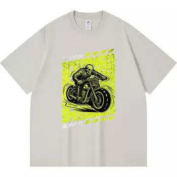 230GSM 100% Cotton T-Shirt The Authentic Speed Racer Print Tees Funny Harajuku Style Combed Cotton Tshirt XS абрикосовый