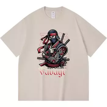 230GSM 100% Cotton T-Shirt The Silent Savage Print Tees Funny Harajuku Style Combed Cotton Tshirt XS абрикосовый