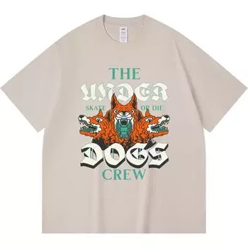 230GSM 100% Cotton T-Shirt The Underdogs Crew Streetwear Print Tees Funny Harajuku Style Combed Cotton Tshirt XS абрикосовый
