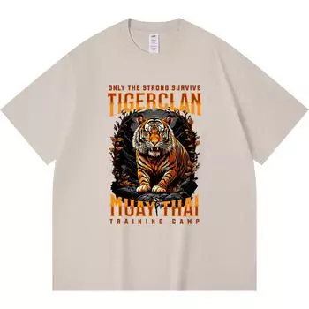230GSM 100% Cotton T-Shirt Tigerclan Training Camp Print Tees Funny Harajuku Style Combed Cotton Tshirt XS абрикосовый