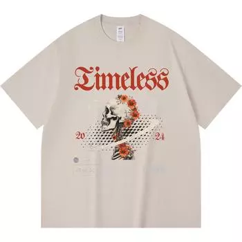 230GSM 100% Cotton T-Shirt Timeless Print Tees Funny Harajuku Style Combed Cotton Tshirt XS абрикосовый