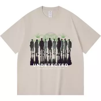 230GSM 100% Cotton T-Shirt Undetected Print Tees Funny Harajuku Style Combed Cotton Tshirt XS абрикосовый