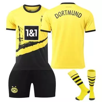 2324 Dortmund Yellow Home Shirt Unmarked Football Jersey Suit Uniforms Sport 24(140-145cm)