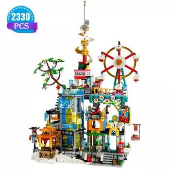 2330PCS Megapolis City 5th Anniversary Wukong Xiaoxia Thousands of City Bricks Boys Girls Puzzle Building Blocks Kids Gift OneSize