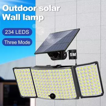 234/328/348 светодиодный уличный уличный фонарь на солнечной энергии, супер яркий 3-режимный прожектор, IP65, двор, сад, водонепроницаемый настенный светильник на солнечной энергии с дистанционным управлением 126LED-1pc