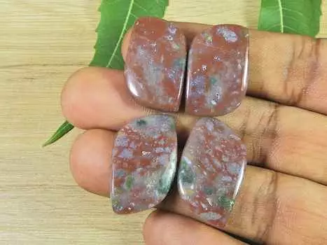 23-26 мм натуральный кровавый камень пара кабошонов необычной формы 02 шт. лот 70 карат SK-3472