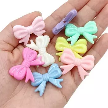 23*29 мм 10 шт. для DIY браслета, ожерелья, ювелирных изделий, аксессуаров, милых конфетных цветов, бантов, свободных бусин, ювелирных изделий, кулонов, ручная работа, материал 23*29mm 10PCS бежевый