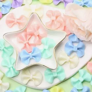 23,2*31 мм 10 шт. конфетного цвета кремовый бант акриловые бусины подвески DIY браслет ожерелье аксессуары для изготовления ювелирных изделий бежевый