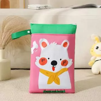 23*33Cm Waterproof Diaper Bag Wet And Dry Double Use Nappy Storage Bag Double Pocket With Zippers Travel Makeup Storage Bag