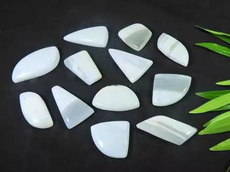 23-33MM Natural White Opal Fancy Cabochon Loose Gemstone 8Pcs Lot 315 Cts. RQ-2128