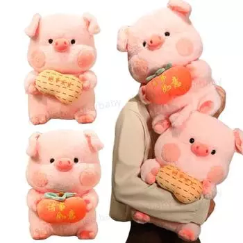 23/35/50 см кавайная розовая свинья мягкая игрушка держащая хурму арахисовая мягкая свинья подушка для детей рождественский подарок about 23cm