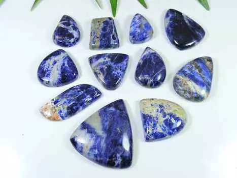 23-38 мм натуральный содалит смешанная форма кабошон драгоценный камень россыпью 11 шт. лот 315 карат. РК-3074