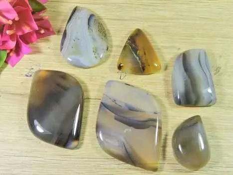 23-39 мм натуральный Ботсванский агат 6 шт. фантазийный кабошон россыпью драгоценных камней лот 245 карат RQ-2156