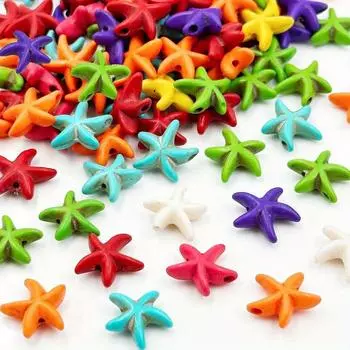 23/46 шт бирюзовые бусины из морских звезд, синтетические каменные бусины, морские животные, бижутерия, бусины, браслет, ожерелье, серьги, проект для рукоделия 23pcs