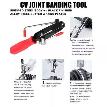 23.5cm CV Joint Boot Bundle Clamps Pliers Car Banding Hand Ball Cage Removal Tools Repairs Kits Exhaust Pipe Ear Removal Pliers красный