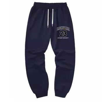 23 Баскетбольный логотип с принтом молодежные мужские спортивные брюки мужские спортивные брюки с эластичной резинкой на талии мужские спортивные штаны M чёрный